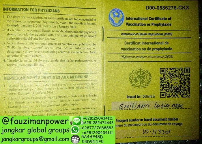 CERTIFICATE ICV YELLOW FEVER Visa Nigeria for STR