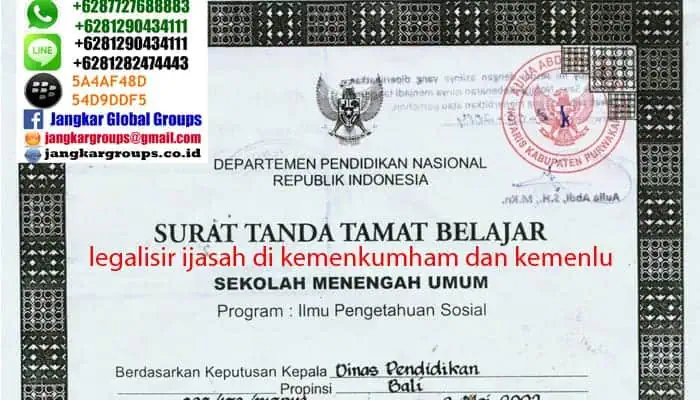 legalisir ijasah di kemenkum ham dan kemenlu