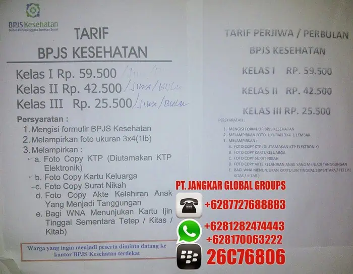 bpjs kesehatan persyaratan dan tarif