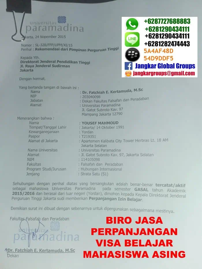 rekomendasi perpanjang visa belajar