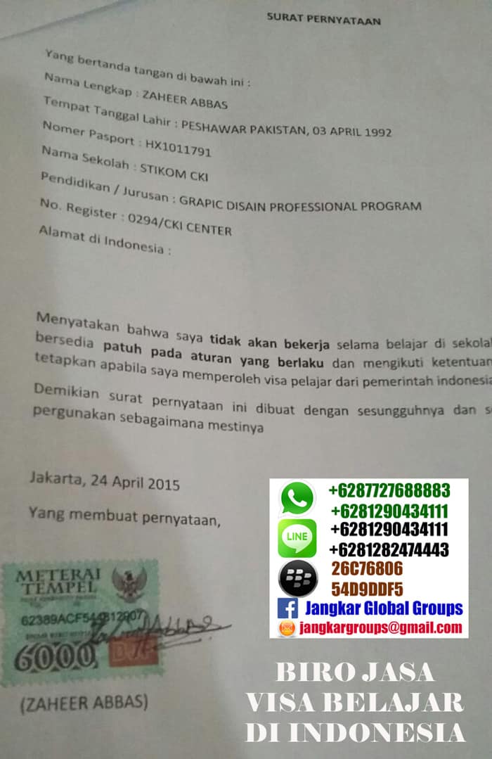 izin belajar mahasiswa asing