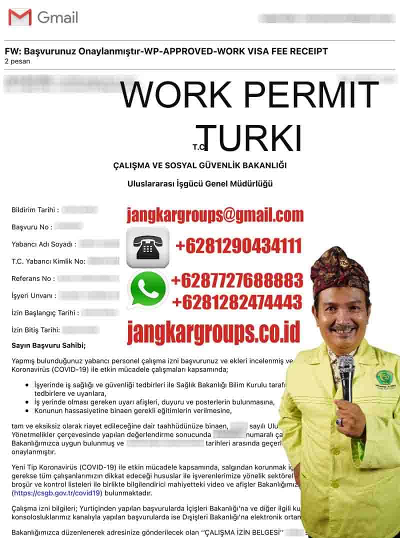 Contoh Work Permit Approved Turki