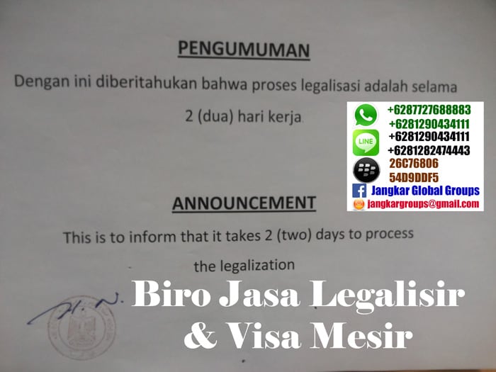 legalisir di kedutaan mesir