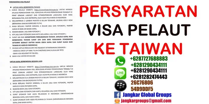 persyaratan visa pelaut ke taiwan