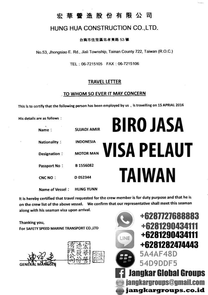 Persyaratan Visa Pelaut Ke Taiwan