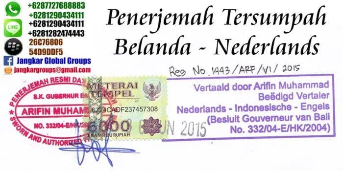 penerjemah tersumpah belanda