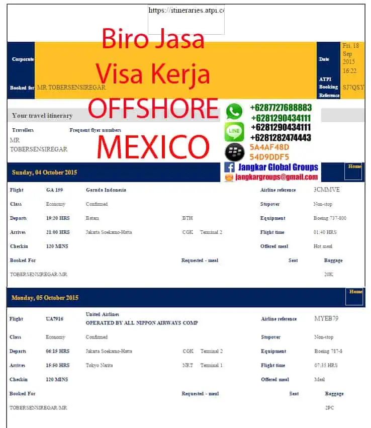 BOCKING TICKET MEXICO