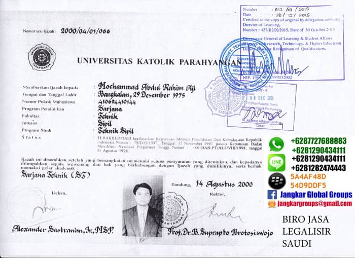 Legalisir Ijazah Kedutaan Saudi