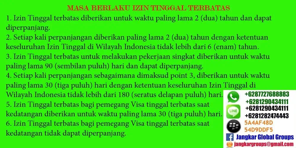 masa berlaku izin tinggal terbatas