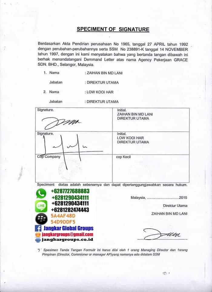 persyaratan demand letter malaysia