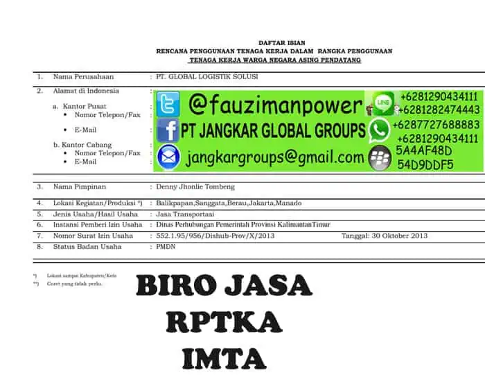 uraian dan jabatan Form RPTKA_001