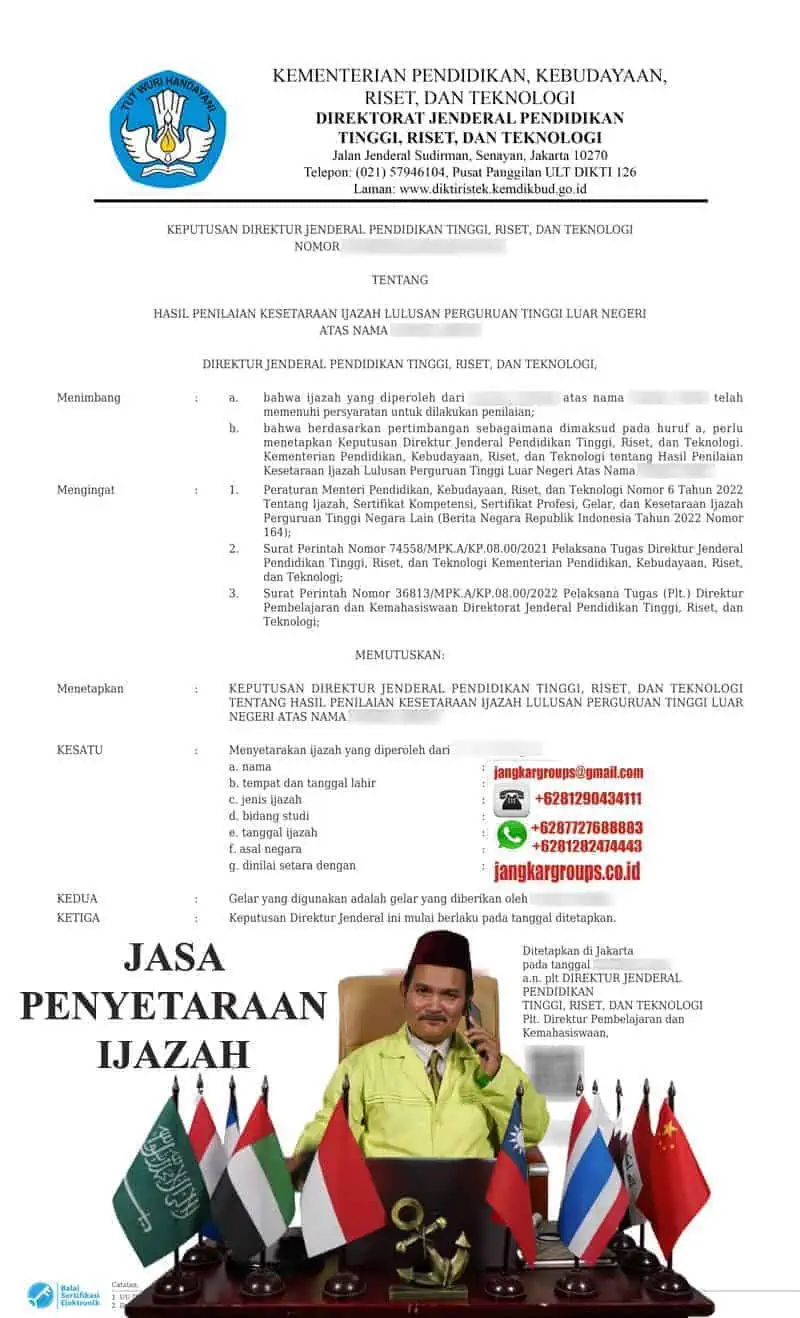 CONTOH PENYETARAAN IJAZAH