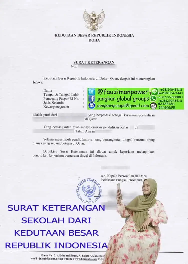 SURAT KETERANGAN SEKOLAH DARI KBRI