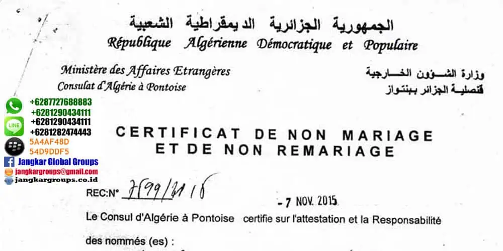 legalisir buku nikah algeria