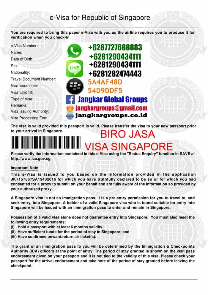 VISA SINGAPORE UNTUK WARGA CHINA