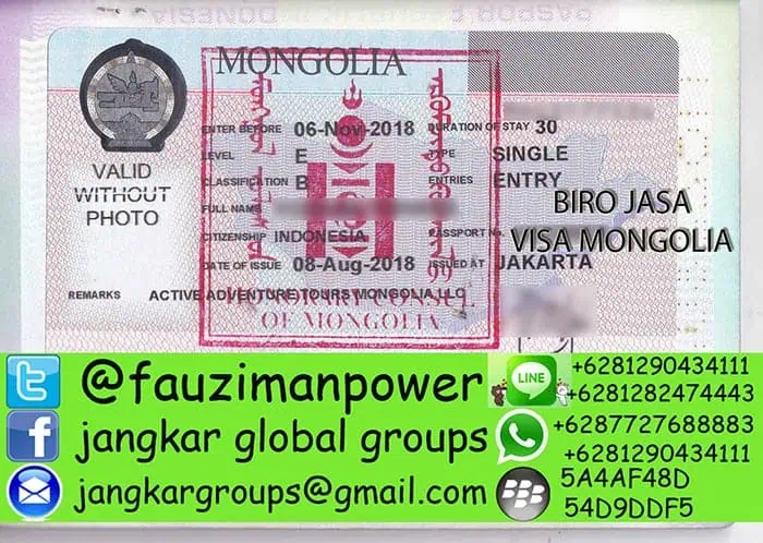 PERSYARATAN VISA MONGOLIA