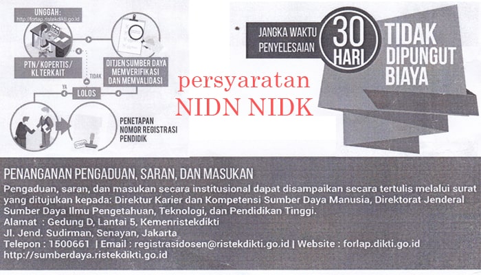 persyaratan nidn dan nidk