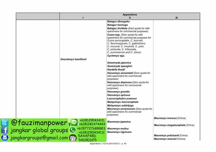tumbuhan satwa liar cites Appendices 2017-A_040