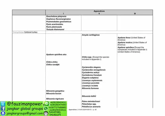 tumbuhan satwa liar cites Appendices 2017-A_042