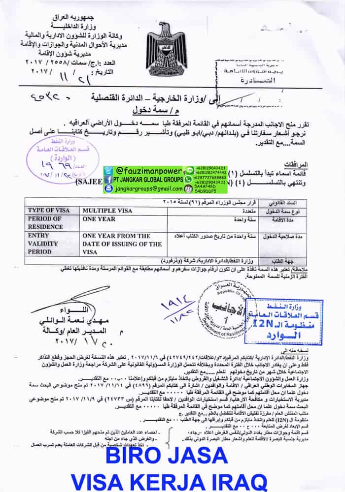 biro jasa visa kerja iraq