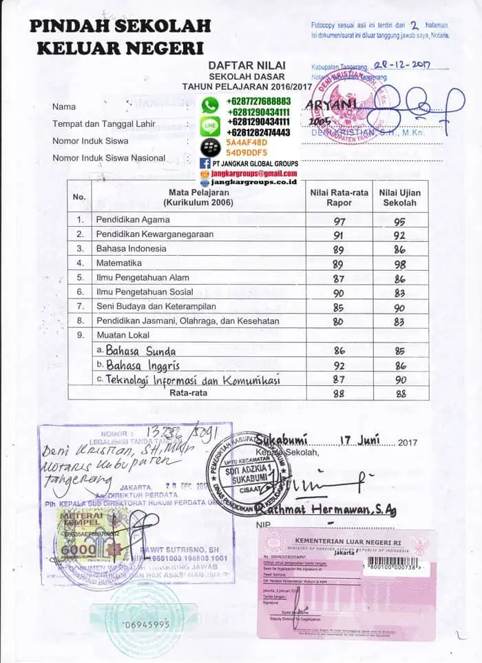 persyaratan pindah sekolah ke luar negeri