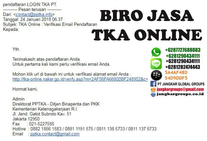 pendaftaran login tka