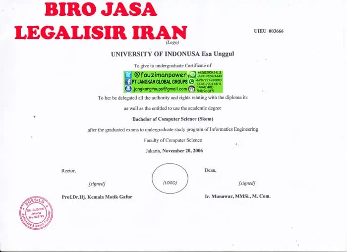 Translate ijasah esa unggul - atestasi ijazah di kedutaan iran