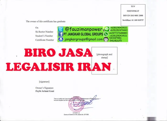 Translate ijasah esa unggul2 - atestasi ijazah di kedutaan iran