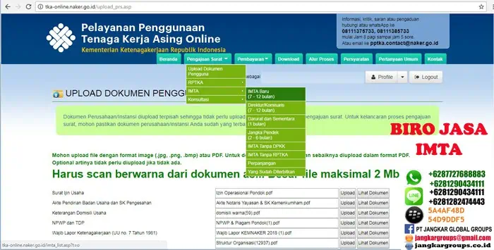 biro jasa imta tka online,Jasa pembuatan IMTA