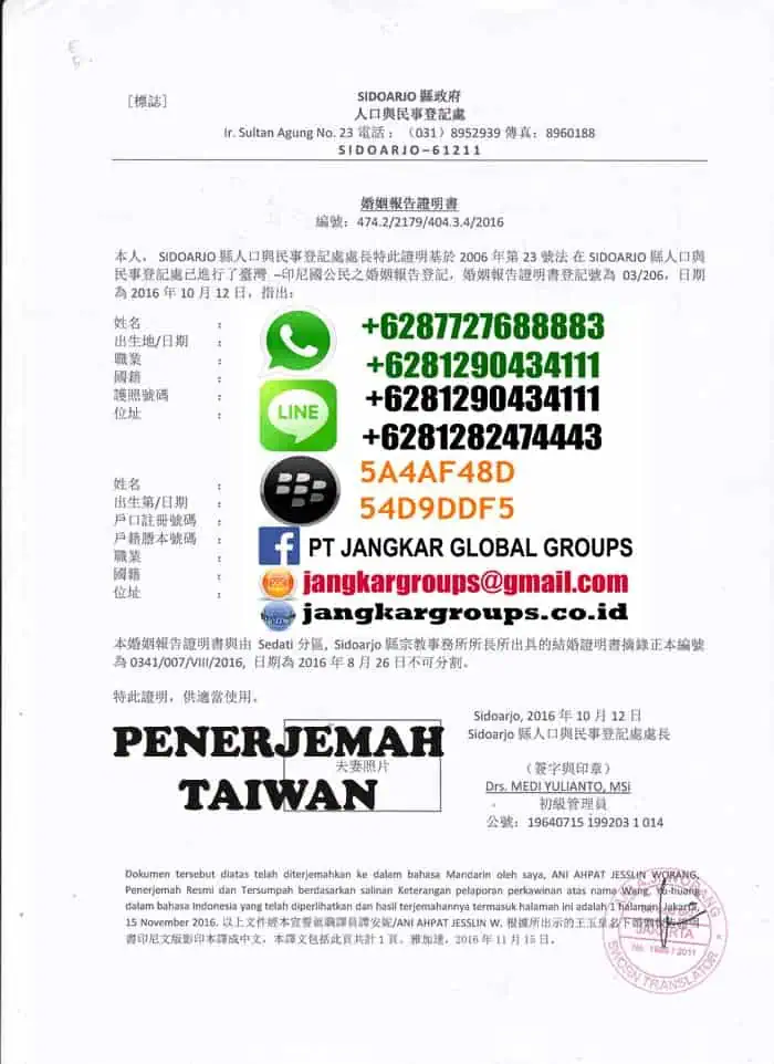 penerjemah tersumpah taiwan,Translate Mandarin Tersumpah