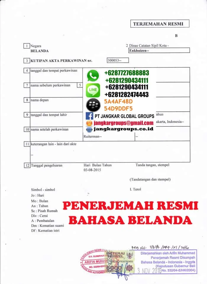 penerjemah resmi bahasa belanda