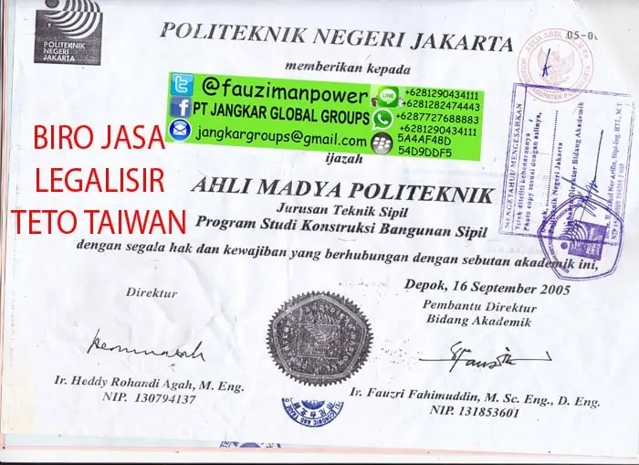 ATESTASI IJAZAH DI TETO TAIWAN