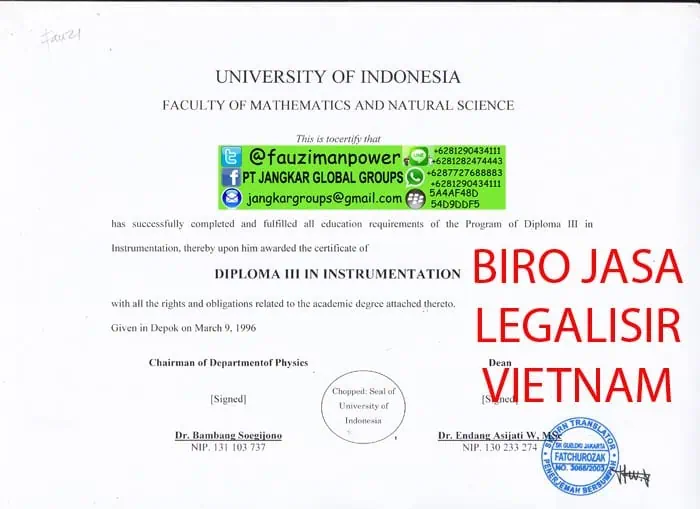 Legalisir translate ijasah ui - Legalisir Ijazah Di Kedutaan Vietnam