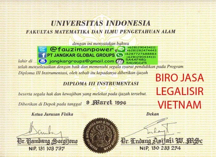 legalisir ijazah ui - Legalisir Ijazah Di Kedutaan Vietnam