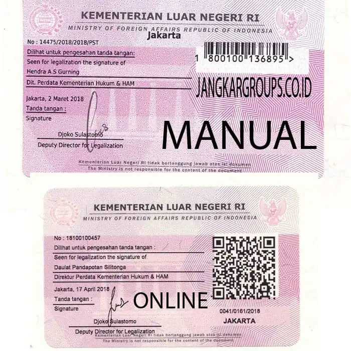 perbedaan legalisir kemenlu manual dan online