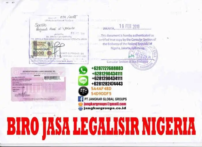 legalisir ijazah di embassy nigeria