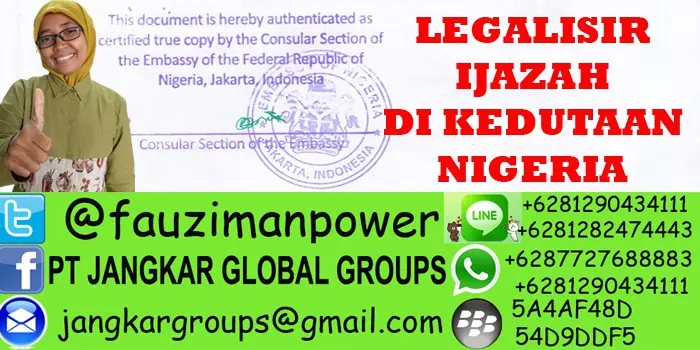 legalisir ijazah di kedutaan nigeria