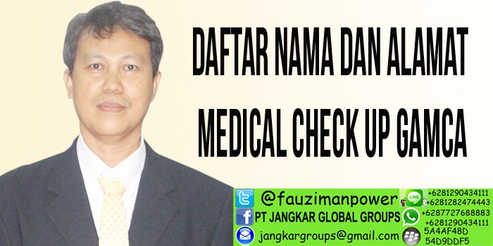 daftar nama dan alamat medical check up gamca