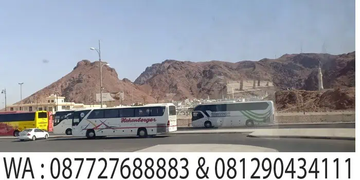 parkiran bis jabal uhud madinah, city tour madinah safar