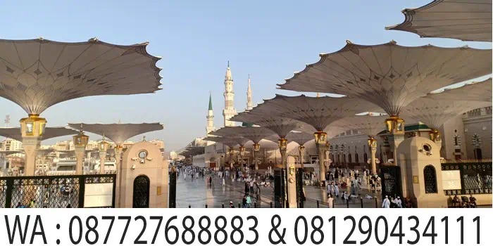 Indahnya payung-payung masjid nabawi madinah