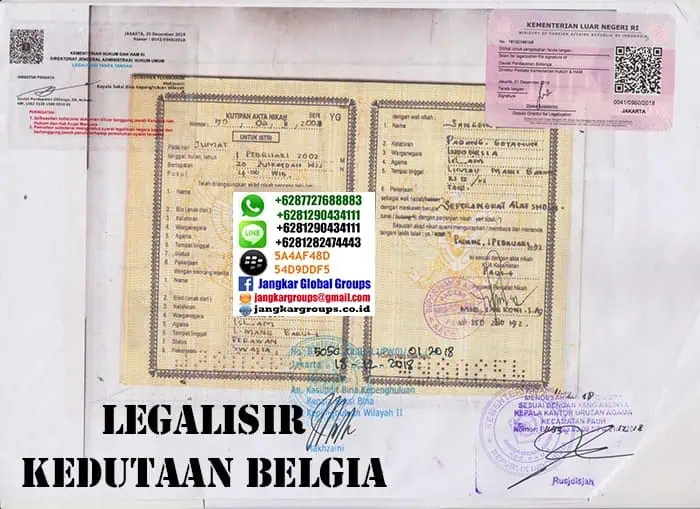 Legalisir buku nikah di kedutaan belgia