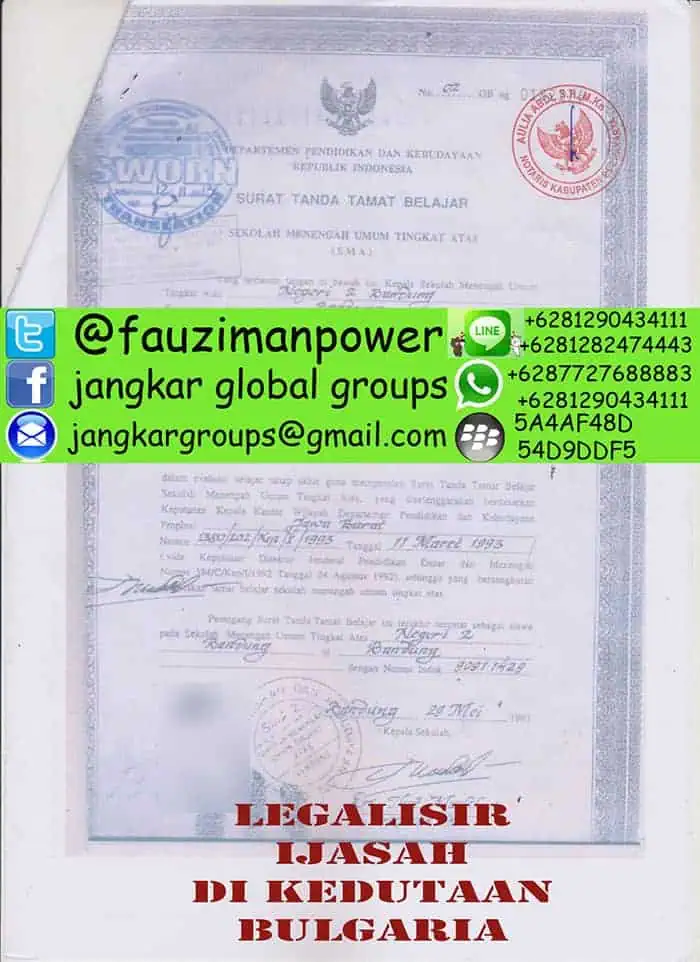 Legalisir ijazah di kedutaan bulgaria