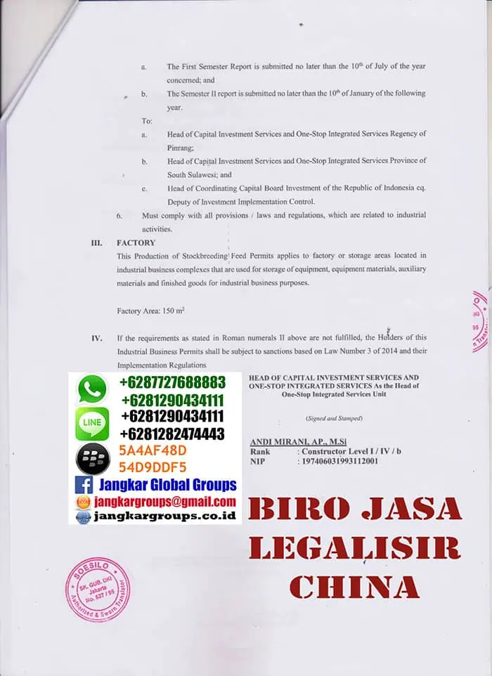 Legalisir translate izin usaha produksi4A