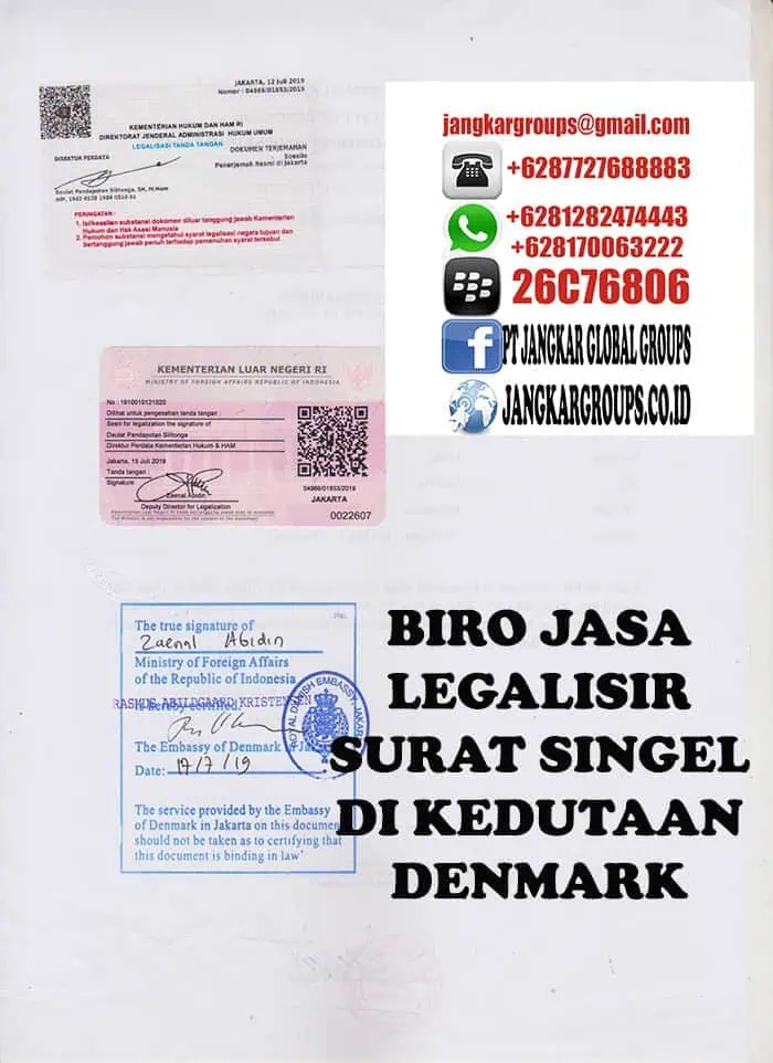 CONTOH LEGALISIR SURAT SINGEL DENMARK