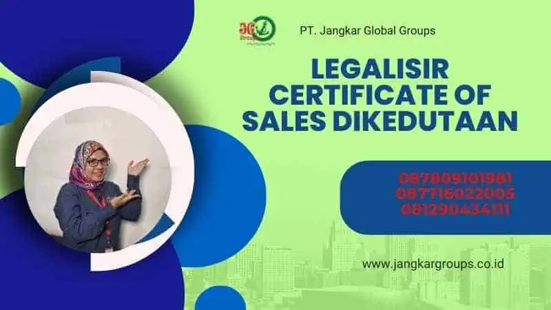 LEGALISIR CERTIFICATE OF SALES DIKEDUTAAN