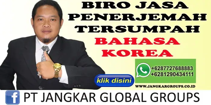 BIRO JASA PENERJEMAH TERSUMPAH BAHASA KOREA