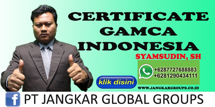 CERTIFICATE GAMCA INDONESIA