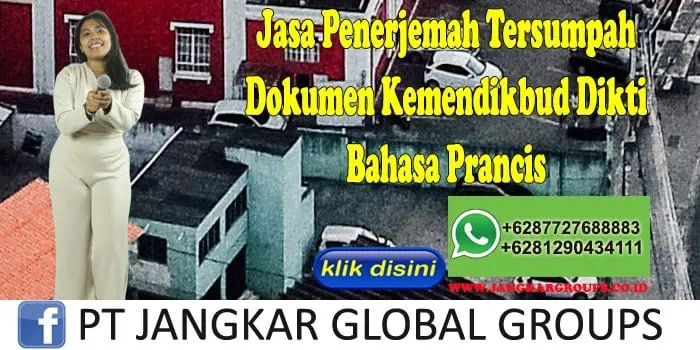 Jasa Penerjemah Tersumpah Dokumen Kemendikbud Dikti Bahasa Prancis