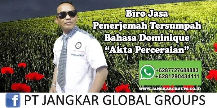 Biro Jasa Penerjemah Tersumpah Bahasa Dominique Akta perceraian