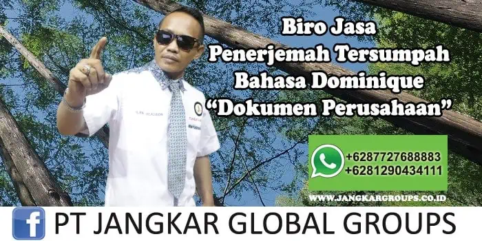 Biro Jasa Penerjemah Tersumpah Bahasa Dominique Dokumen Perusahaan